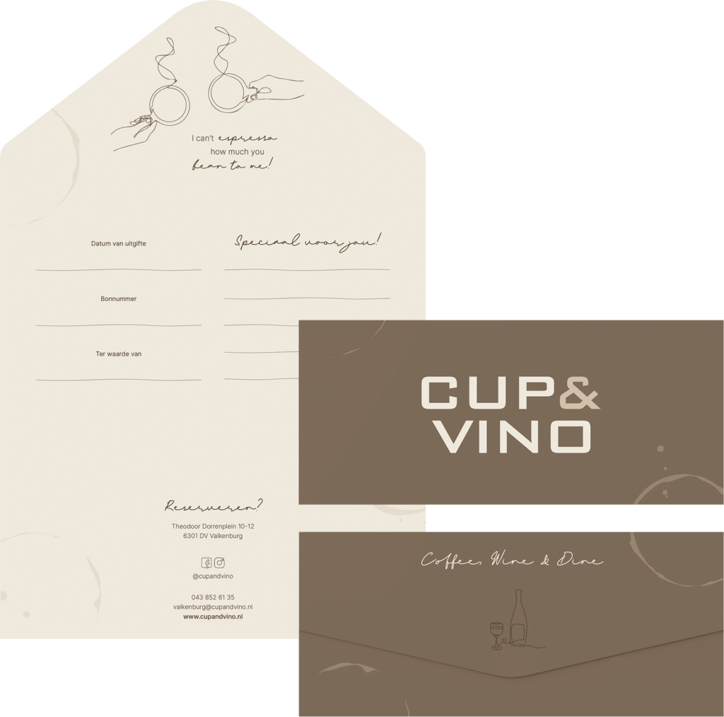 Cup & Vino Cadeaubon Design