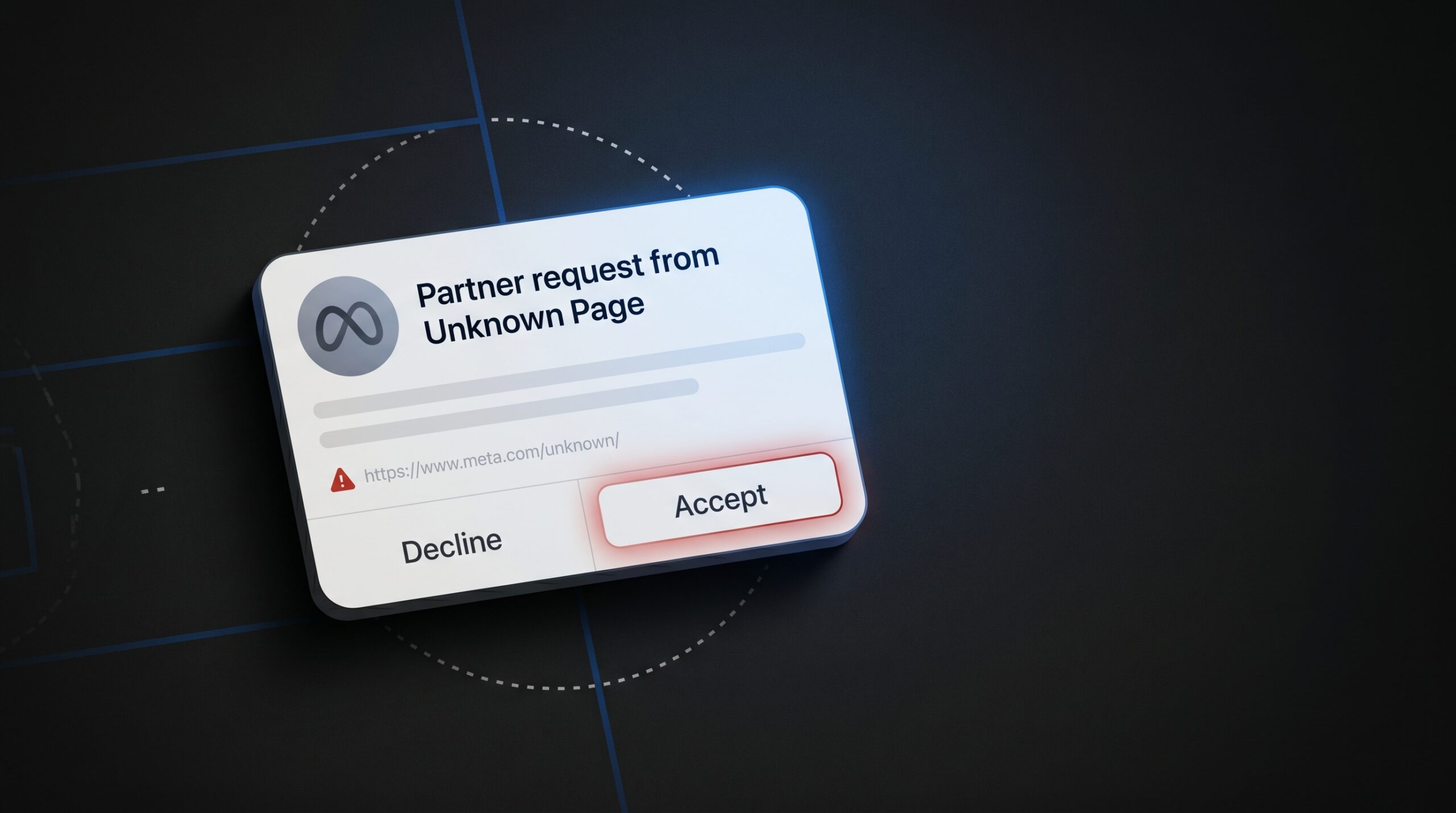 Phishingmail die zich voordoet als een Meta Business Manager-partnerverzoek